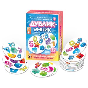 Дублик умник Цифры и фигуры 30 карт 02484