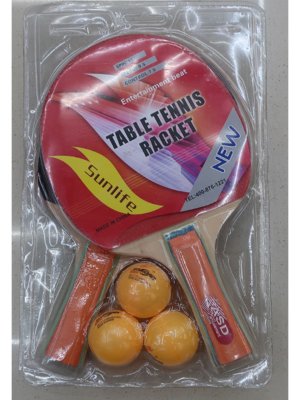 Набор для игры в настольный теннис 2 ракетки 3 шарика толщина 8мм в блистере AN01002