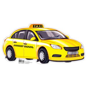 Плакат фигурный мини Машина такси ФМ1-10454