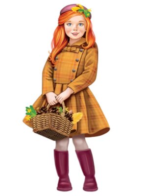 Плакат фигурный Девочка с корзиной осенних листьев ФМ1-15165