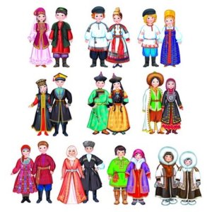 Комплект вырубных плакатов Костюмы народов России КФМ-15600