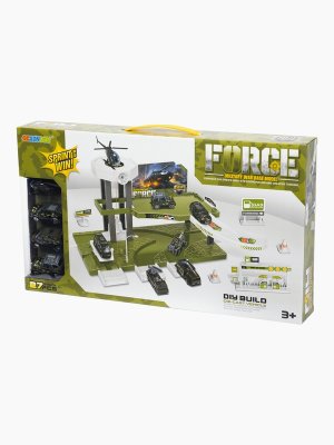 Парковка 2 уровневая Военная часть 6 машинок вертолет аксессуры 52 детали 1000668