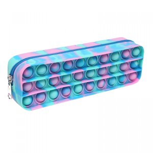 Пенал 1 секц 20x6,5x4,5см Pop It прямоугол силикон на молнии Розово Мятно Сиреневый 7029218