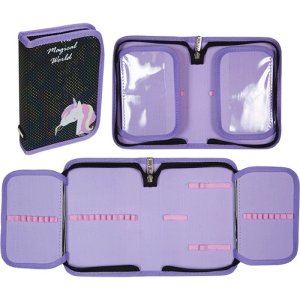 Пенал 1 секц 20,5x14x4см Magic Unicorn прямоугольный иск кожа 7015336