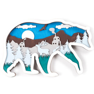 Деревянная раскраска Бурый медведь 000955