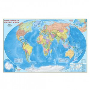Карта Мир Политический  М1:11,5 млн 230х150 см ламинир настен ПРОкарта