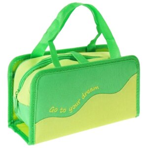 Пенал косметичка 2в1 Жёлтый Зелёный ПН-6153