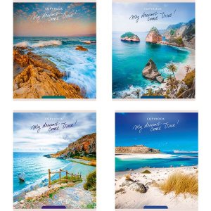 Тетрадь  96л Клетка Прибрежные Виды мел 96-7919 