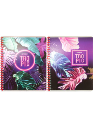 Тетрадь  48л Клетка Спираль Тропики и Неон Т48-3621