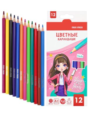 Карандаши 12цв пластик БУДЬ ЗВЕЗДОЙ КЦ-2547