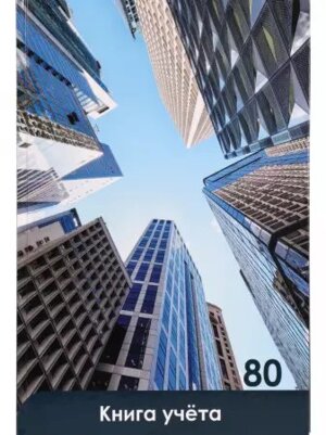 Книга учета 80л А4 Клетка Небоскребы и небо 200х298 80-5640