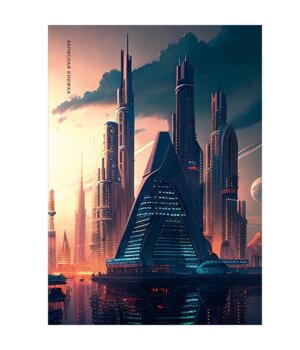 Записная книга 160л А4 Клетка Высотки мегаполиса-1 160-9596