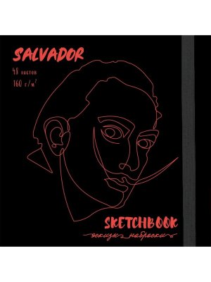 Скетчбук  48л 165х165м SALVADOR софт-тач пантон ляссе резинка 48-5752