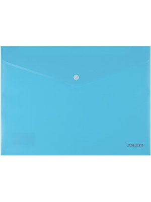 Папка конверт на кнопке А4 180мкм Голубой ПК-8656
