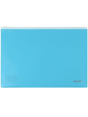 Папка конверт на молнии А4 180мкм Голубой ПК-8687