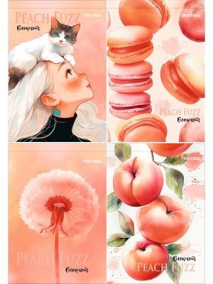 Блокнот  40л А6 ПЕРСИКОВЫЙ ПУХ асс Спираль 40-6975