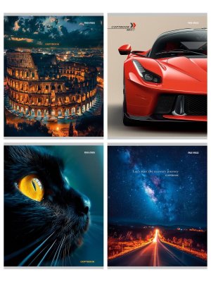 Тетрадь  96л Клетка МИКС мелован 96-9521