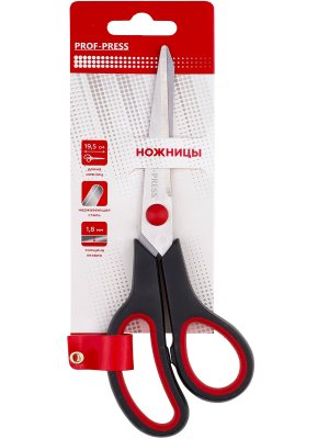Ножницы 19,5см двухцв прорезин кольца НЖ-1090