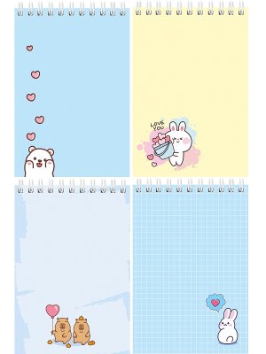 Блокнот 40л А6 Клетка МИЛЫЕ ЖИВОТНЫЕ - 9 асс Спираль Б40-9347