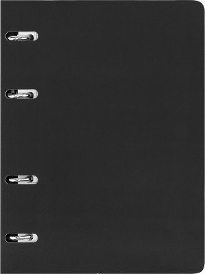 Тетрадь на кольцах А5 120л КЛЕТКА ОДНОТОННЫЙ ЧЕРНЫЙ - 9 софт-тач 120-0160