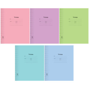 Тетрадь  12л Частая косая линия для прописей Однотонная Линовка Т12пл_17909