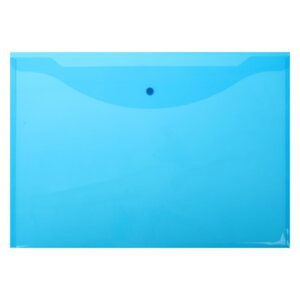 Папка конверт на кнопке А3 150мкм синяя пласт полупр 267523