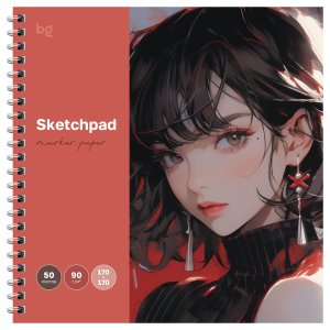 Скетчбук для рисования маркерами 50л 170*170 Яркий взгляд 90г/м2 Спираль Скв50гр_61992