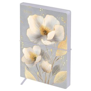 Ежедневник 176л датир 2026г А6+ Ornament Серый цв срез с резинкой кожзам DdА6+_09810
