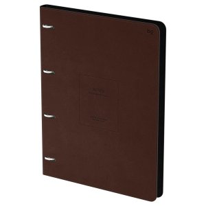 Тетрадь на кольцах 120л А4 кожзам Моно Коричневый иск кожа тиснение N4r120 66417