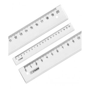 Линейка 20см пластик прозрачн бесцв ЛН13