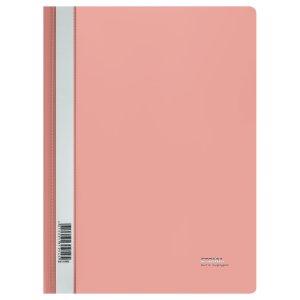 Папка скоросшиватель А4 пластик 180мкм Акцент коралловая с прозр. верхом ММ-31953