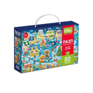 Пазл   80 Зимняя деревня на внимательность