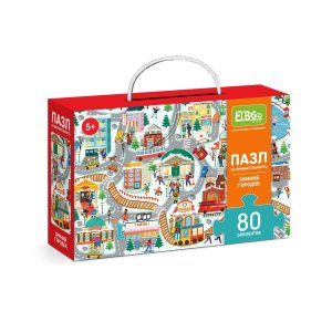 Пазл   80 Зимний городок на внимательность