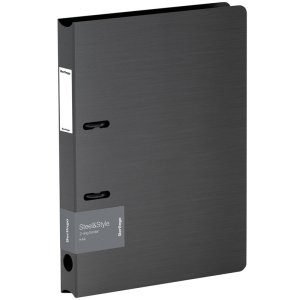Папка на 2 кольцах черная Steel&Style 35мм 2000мкм D-кольца пластик полифом PPf_95001