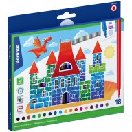 Фломастеры 18цв Замки смываемые WP00218