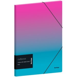 Папка для тетр на резинке А5+ 600мкм Radiance Розовый Голубой градиент с рис FB5_A5002