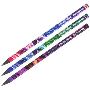 Карандаш ч/г HB Liquid Wave черное дерево круглый заточен асс BP00S02