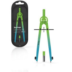 Готовальня 2 предм Radiance циркуль 170мм голубой зеленый градиент пласт футляр DS_01002a