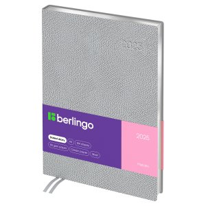 Ежедневник 184л датир А5 2025г Metallic сер срез Серебрян металлик Кожзам DD5_93522