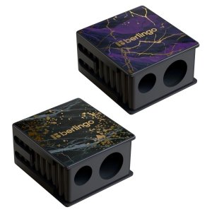 Точилка пластиковая 2 отв с контейнером Golden Shade асс BBp_15S22