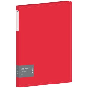 Папка на 4 кольцах Soft Touch А4 24мм 700мкм D-кольца с внутр карм Красная RB4_4D982