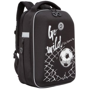 Ранец 2 отд 27*39*17см Grizzly 1 карм анатом спинка Черный RAp-291-3/1