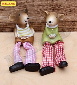 Статуэтка в ассортименте Милые мышки с текстильными ножками Т-9529