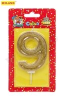 Свеча для торта Цифра 9 С-5983