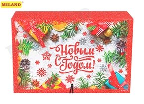 Коробка книга С Новым годом ветки 120х180х50 КН-1648