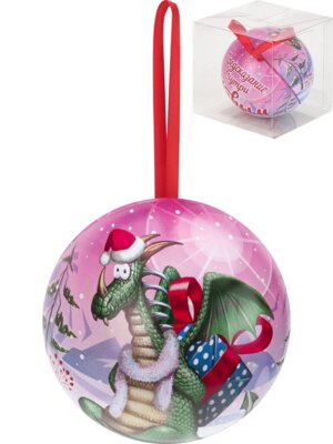 Шар металл с предсказанием Веселый дракончик с сюрпризом 6,8см НУ-5824