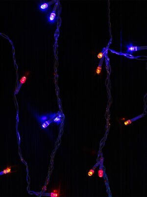 Гирлянда Занавес 1,4х1,4м 80 ламп 8 режимов прозрачная нить разноцв ГЗ-0011