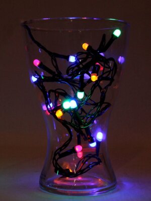 Гирлянда шарики 5,5м 60 ламп 8 режимов темная нить разноцв НУ-9712