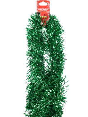 Мишура зеленая 2м диаметр 10см НУ-5465