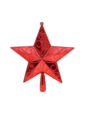Верхушка на елку Праздничная звезда красная 23см НУ-4400